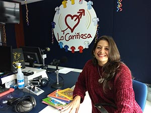Periodista de La Cariñosa en Bogotá durante entrenamiento a voceros de la agencia Liliana Cortés